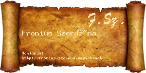 Fronius Szeréna névjegykártya